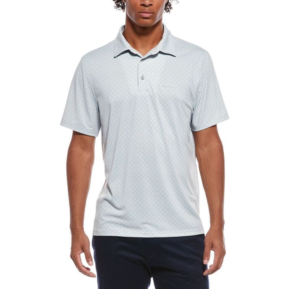 Ben Sherman Mens Stipple Spot Tech Jersey Sport Fit Polo Shirt, Gray